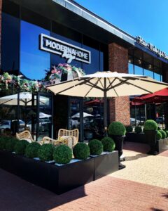 Buyuk Semsiye Teleskop Cafe Hotel Restaurant Pub Umbrella Crank System Cream Produced by FAM UMBRELLAs Factory