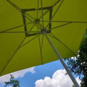 kare bahce otel plaj semsiyesi - Green square sun umbrella sun with aluminum frame and pulley mechanism by Fam Umbrella